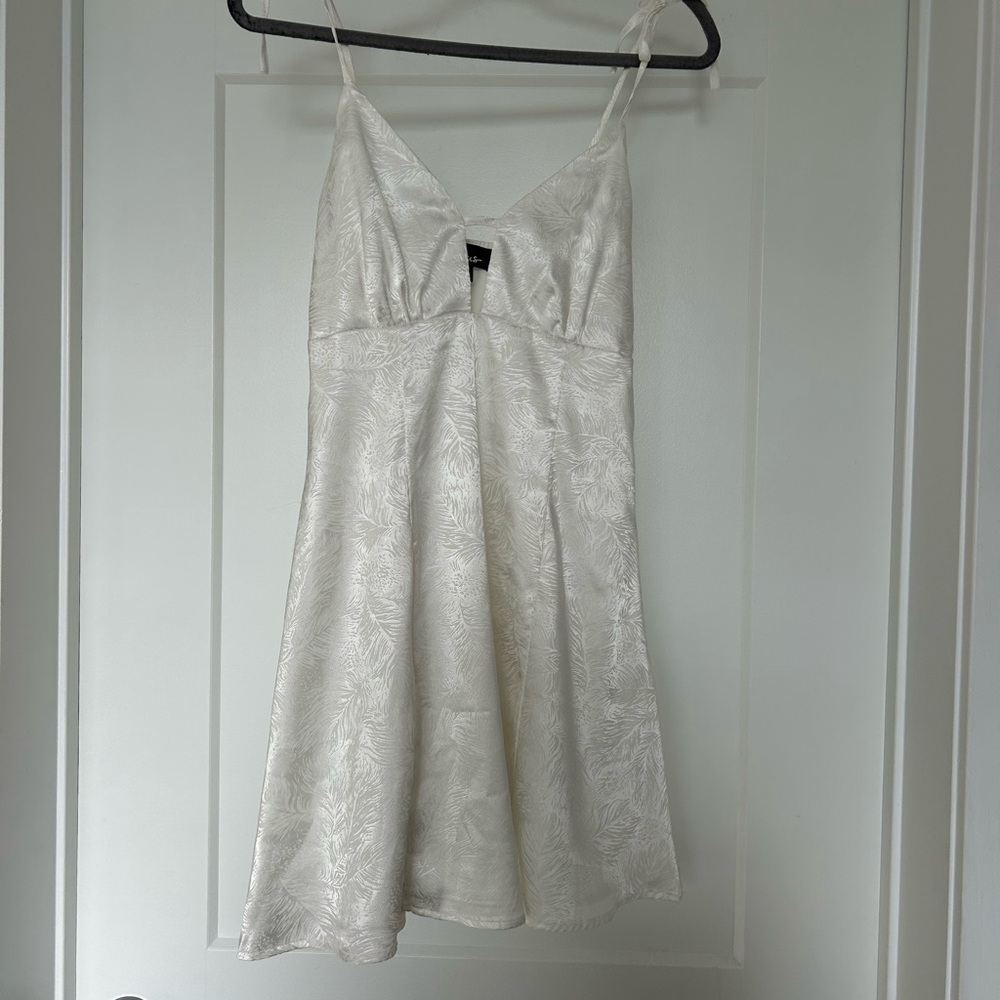 Lulu’s White Satin Mini Dress